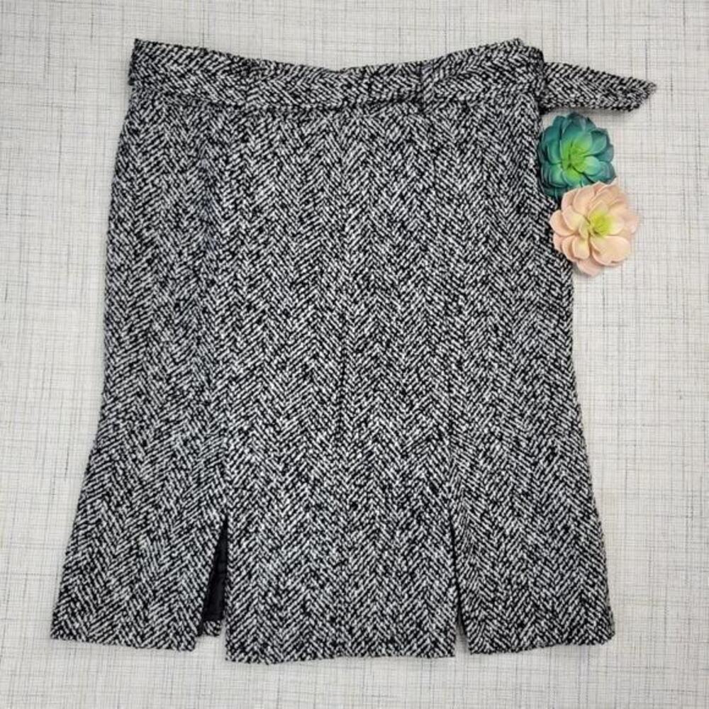Cynthia Rowley Tweed Pencil Belted Slit Skirt 8‎